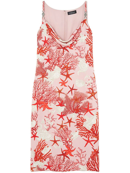  Versace Barocco Sea Silk Slip Dress - Pink 