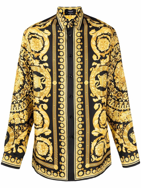  Versace Barocco Silk Shirt - Black 