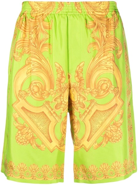  Versace Barocco 660 Silk Shorts - Green 