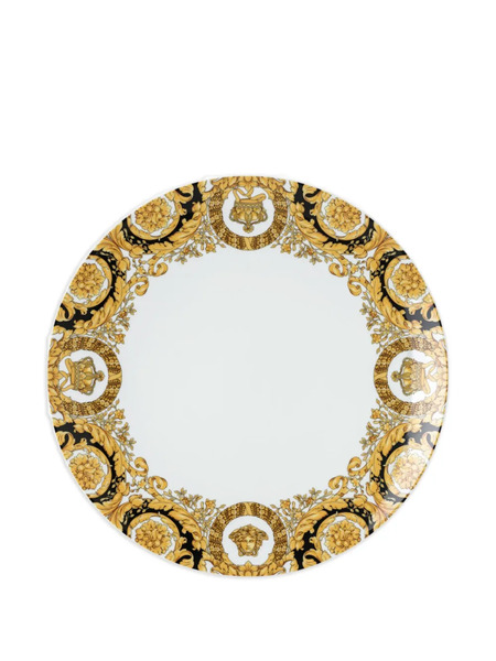  Versace Baroque-print Plate (33cm) - White 