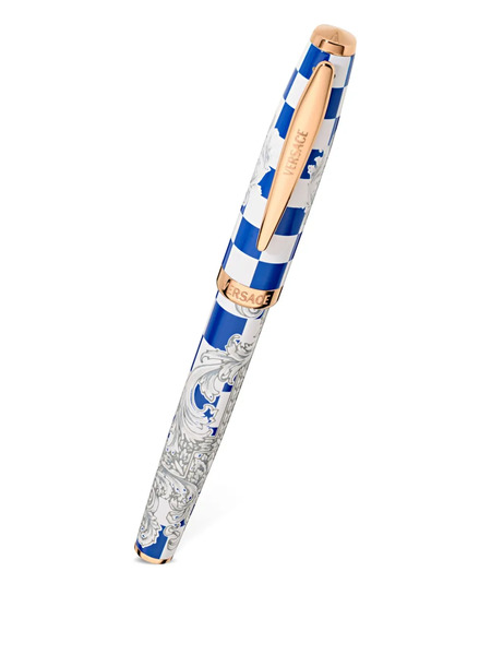  Versace Baroque Roller Checkerboard Pen - Blue 
