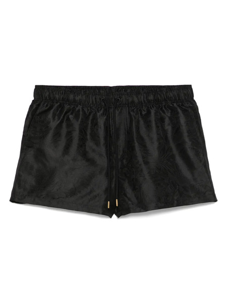  Versace Barroco-jacquard Swim Shorts - Black 