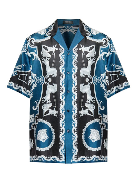  Versace Button-fastening Pattern Shirt - Blue 