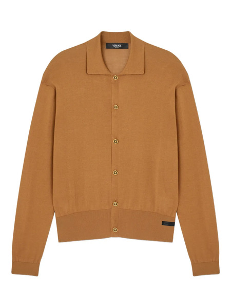  Versace Button-front Collared Cardigan - Brown 