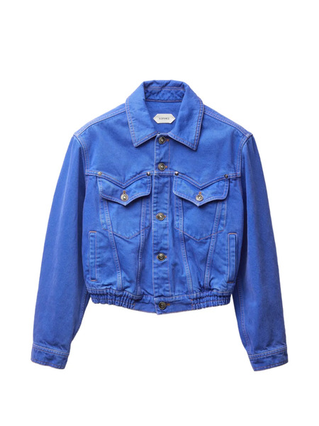  Versace Buttoned Crop Jacket - Blue 
