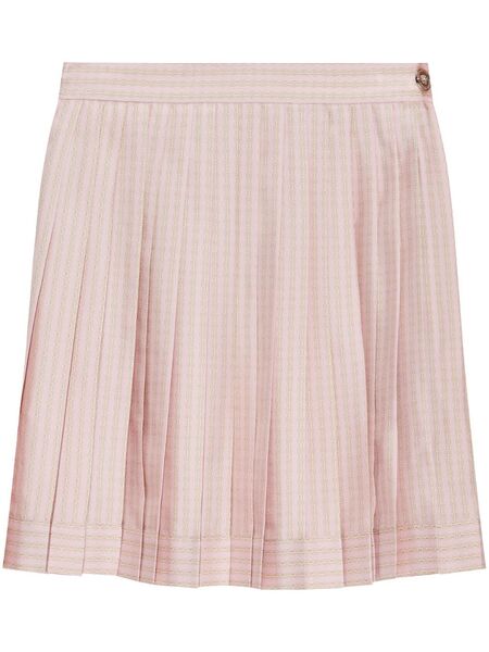  Versace Chain-print Pleated Skirt - Pink 