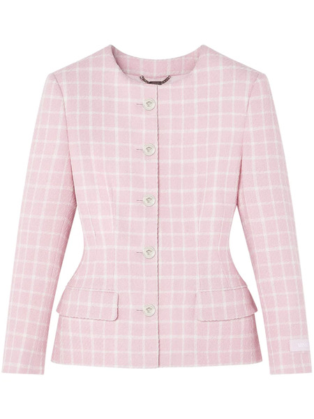  Versace Check-print Flared Jacket - Pink 