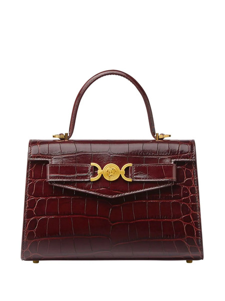  Versace Crocodile-embossed Leather Tote Bag - Brown 