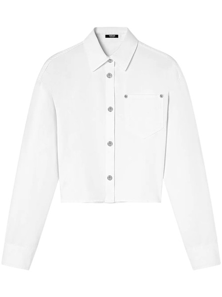  Versace Cropped Denim Shirt - White 