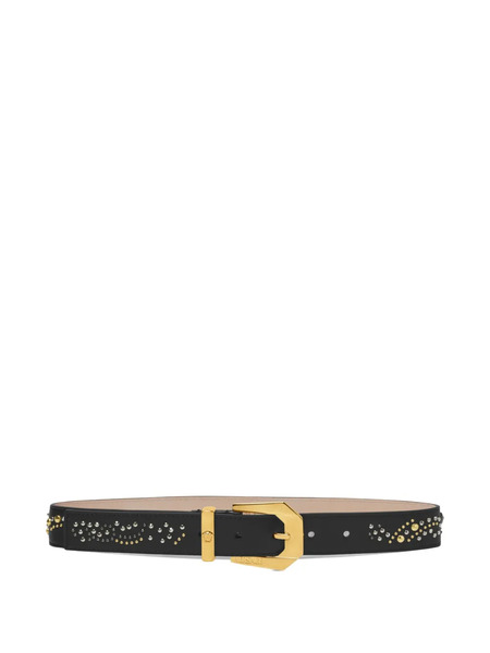  Versace Crystal-embellished Leather Belt - Black 