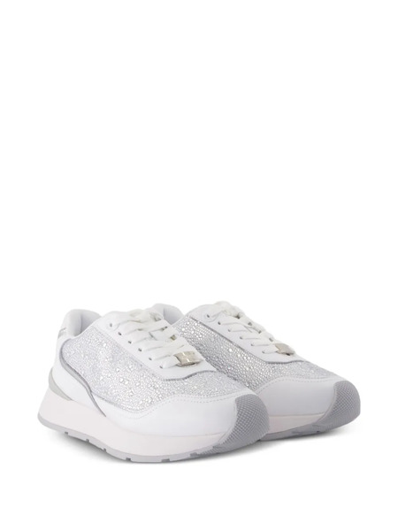  Versace Crystal-embellished Sneakers - White 