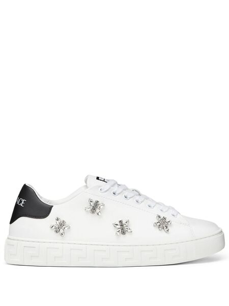  Versace Crystal Greca Sneakers - White 