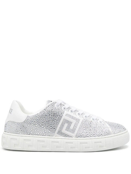  Versace Crystal Greca Sneakers - White 