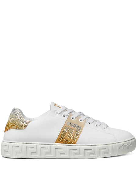  Versace Crystal Greca Sneakers - White 