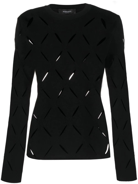  Versace Cut-out Knitted Jumper - Black 