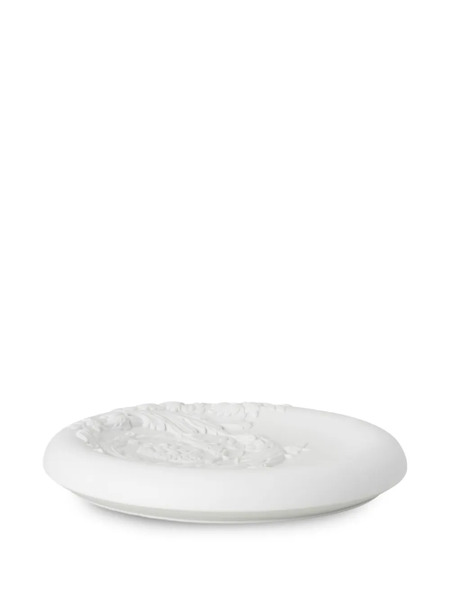  Versace 3d Barocco Round Plate (35cm) - White 