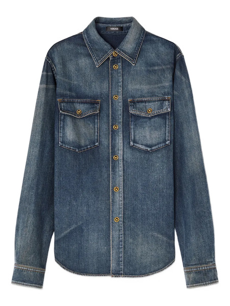  Versace Double-pocket Denim Shirt - Blue 