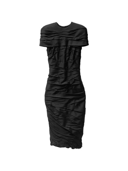  Versace Draped Envers-satin Midi Dress - Black 