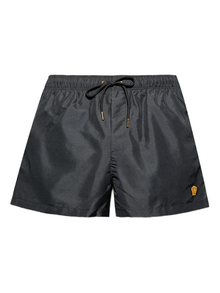  Versace Drawstring Logo-patch Swim Shorts - Black 