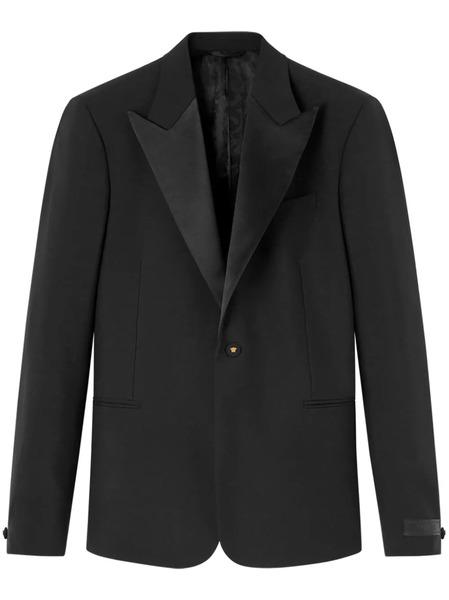  Versace Duchesse Satin-trim Single-breasted Blazer - Black 