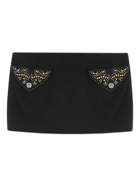  Versace Embellished-pocket Mini Skirt - Black 