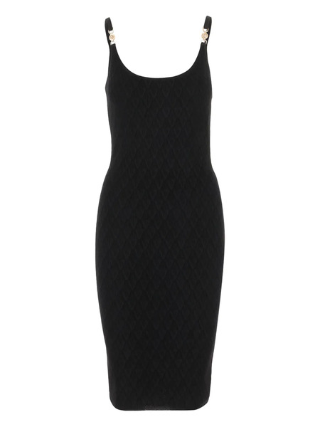  Versace Embellished-strap Midi Dress - Black 