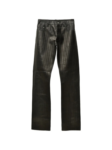  Versace Embossed Leather Pants - Black 