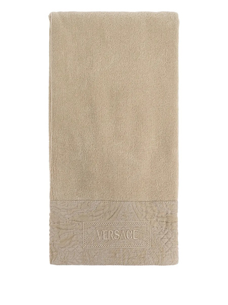 Versace Embossed-logo Bath Towel (set Of Five) - Neutrals 
