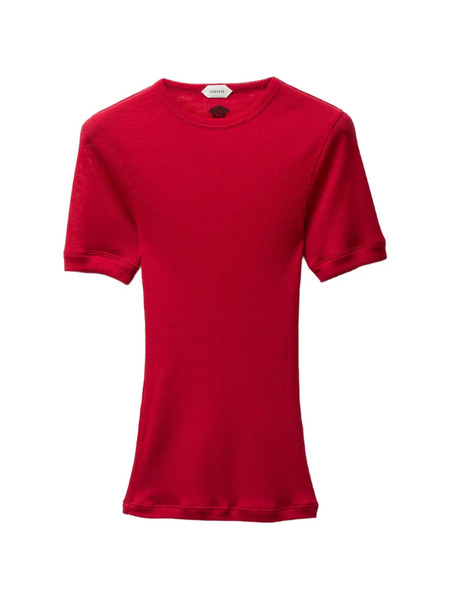  Versace Embroidered Wool Ribbed Knit T-shirt 