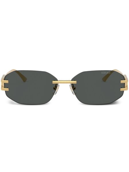  Versace Eyewear Frameless Sunglasses - Gold 