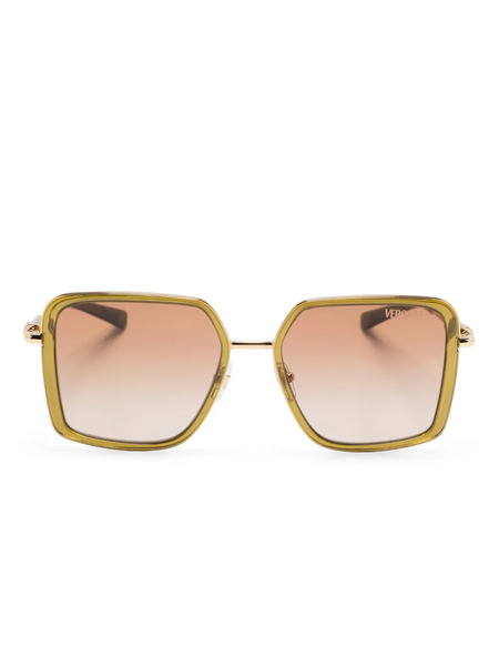  Versace Eyewear Geometric-frame Sunglasses - Green 