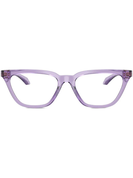  Versace Eyewear Greca-embossed Cat-eye Glasses - Purple 