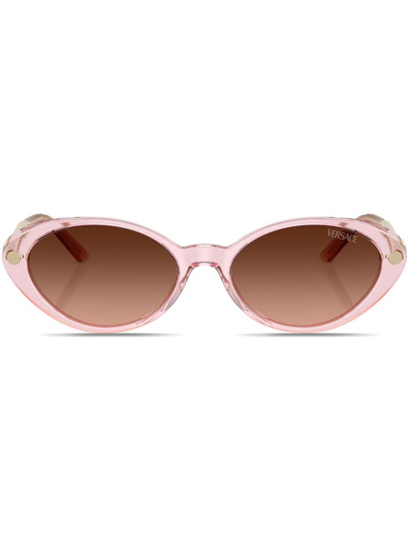  Versace Eyewear Greca-plaque Oval-frame Sunglasses - Pink 