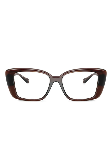  Versace Eyewear Medusa-detail Square-frame Glasses - Brown 