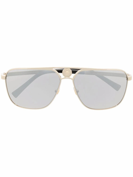  Versace Eyewear Medusa Head Pilot-frame Sunglasses - Gold 