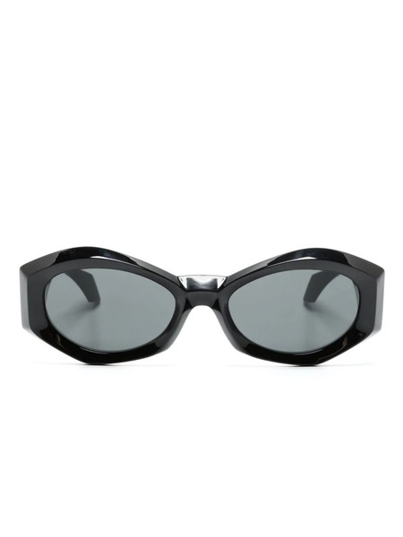  Versace Eyewear Medusa Plaque Irregular-frame Sunglasses - Black 