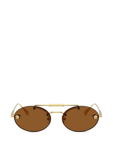  Versace Eyewear Metal Round-frame Sunglasses - Gold 