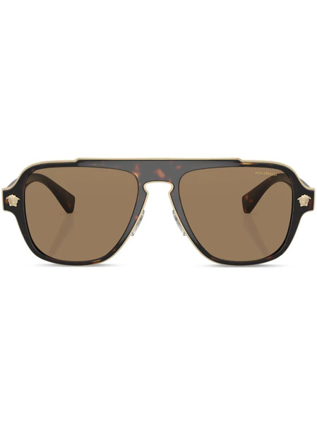  Versace Eyewear Tortoiseshell-effect Pilot-frame Sunglasses - Green 