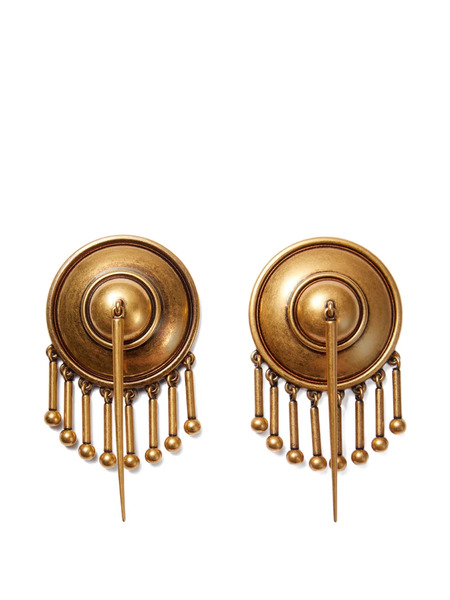  Versace Fringed Medallion Earrings - Gold 