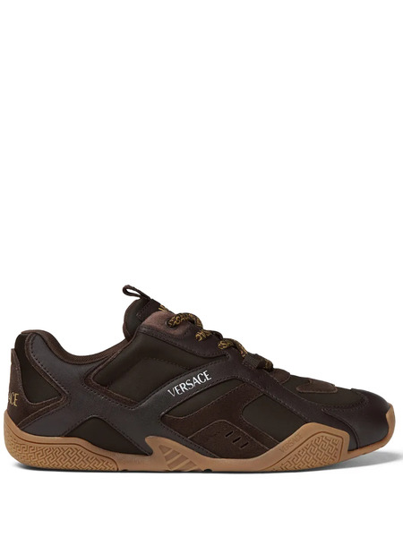  Versace Galaxia Leather Sneakers - Brown 