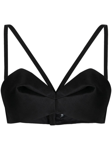  Versace Gathered Bustier Crop Top - Black 