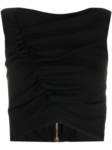  Versace Gathered Sleeveless Top - Black 