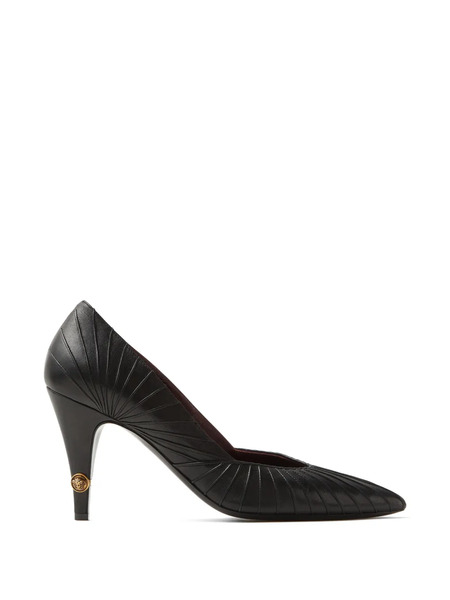  Versace Gianni Leather Pumps 90 Mm - Black 