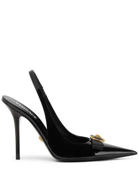  Versace Gianni 120mm Leather Pumps - Black 