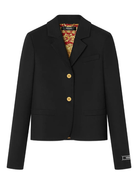  Versace Gold-button Cotton Jacket - Black 