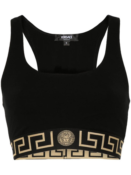  Versace Greca-border Crop Top - Black 