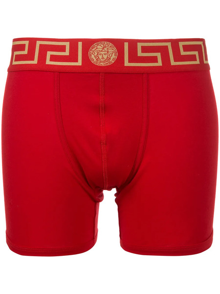  Versace Greca Border Long Boxers - Red 