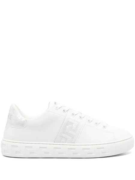  Versace Greca-embellished Sneakers - White 