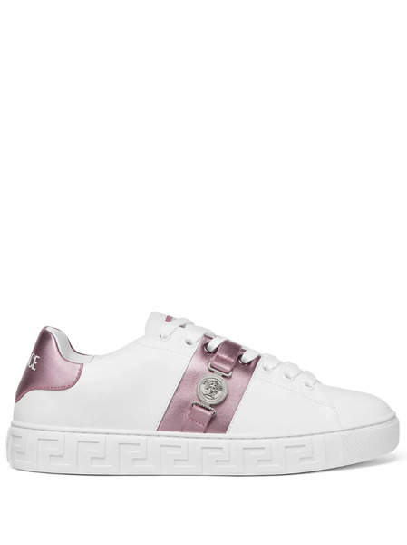  Versace Greca Embellished Sneakers - White 
