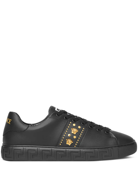  Versace Greca Studded Sneakers - Black 